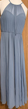 Morilee Madeline Gardner Blue Chiffon Sleeveless Bridesmaid, Prom, Formal Dress