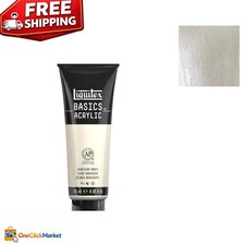 BASICS 4 oz Iridescent White Acrylic Paint - Perfect for Interior and Exterior