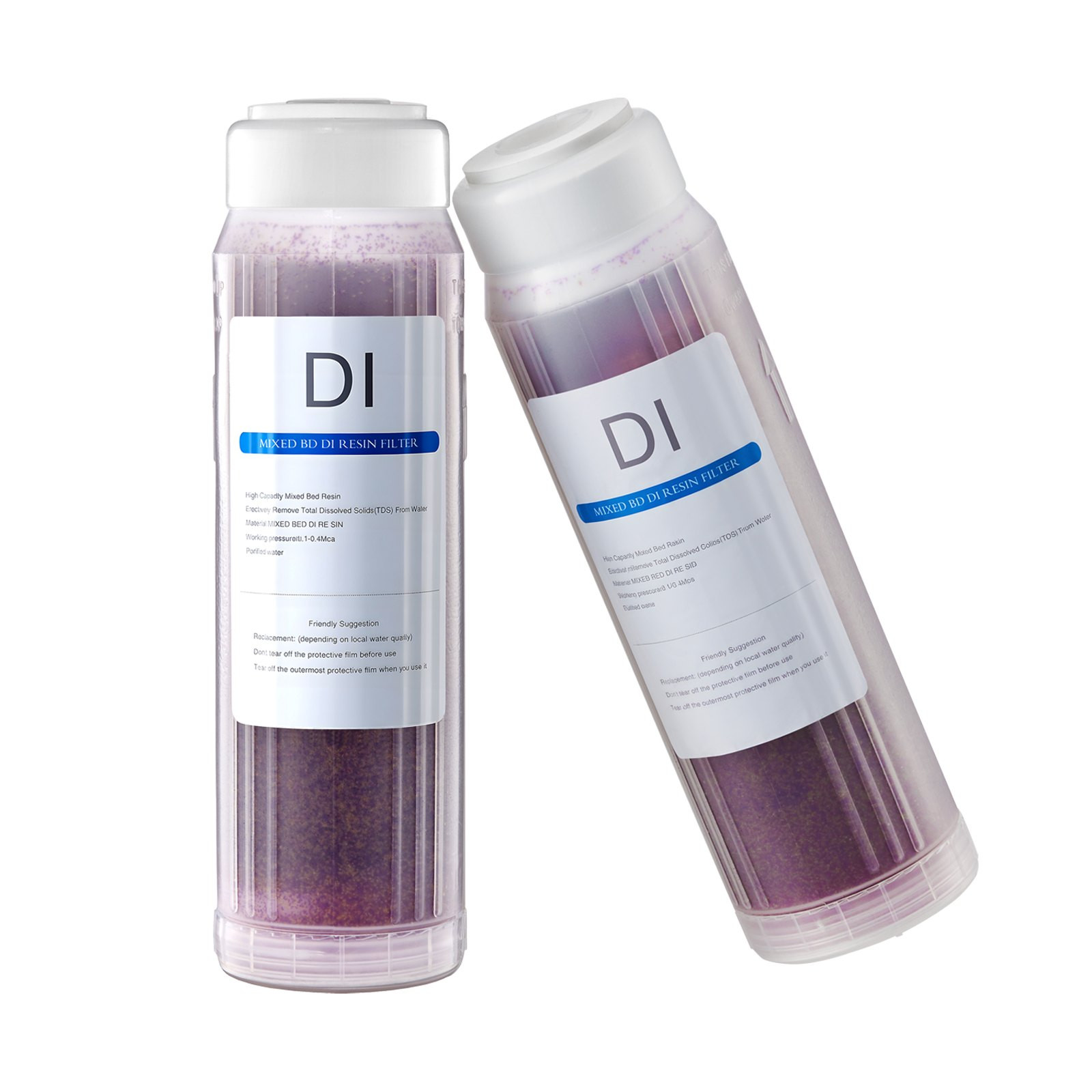 VEVOR Deionized Filter 2-Pack, 0.5L Color-Changing DI Resin for PRS-101XC