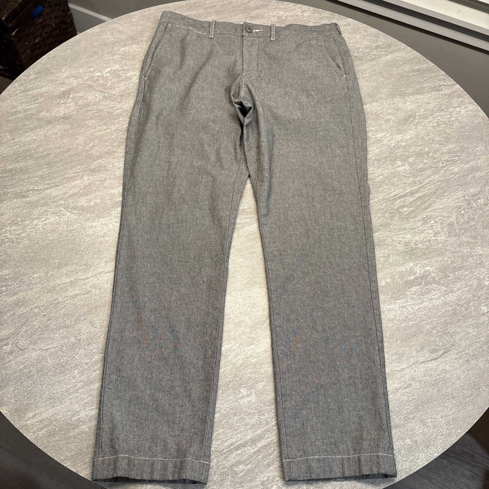 J.Crew Mens Pants Gray 770 Straight Chino Pant Stretch Cotton Charcoal 33x30