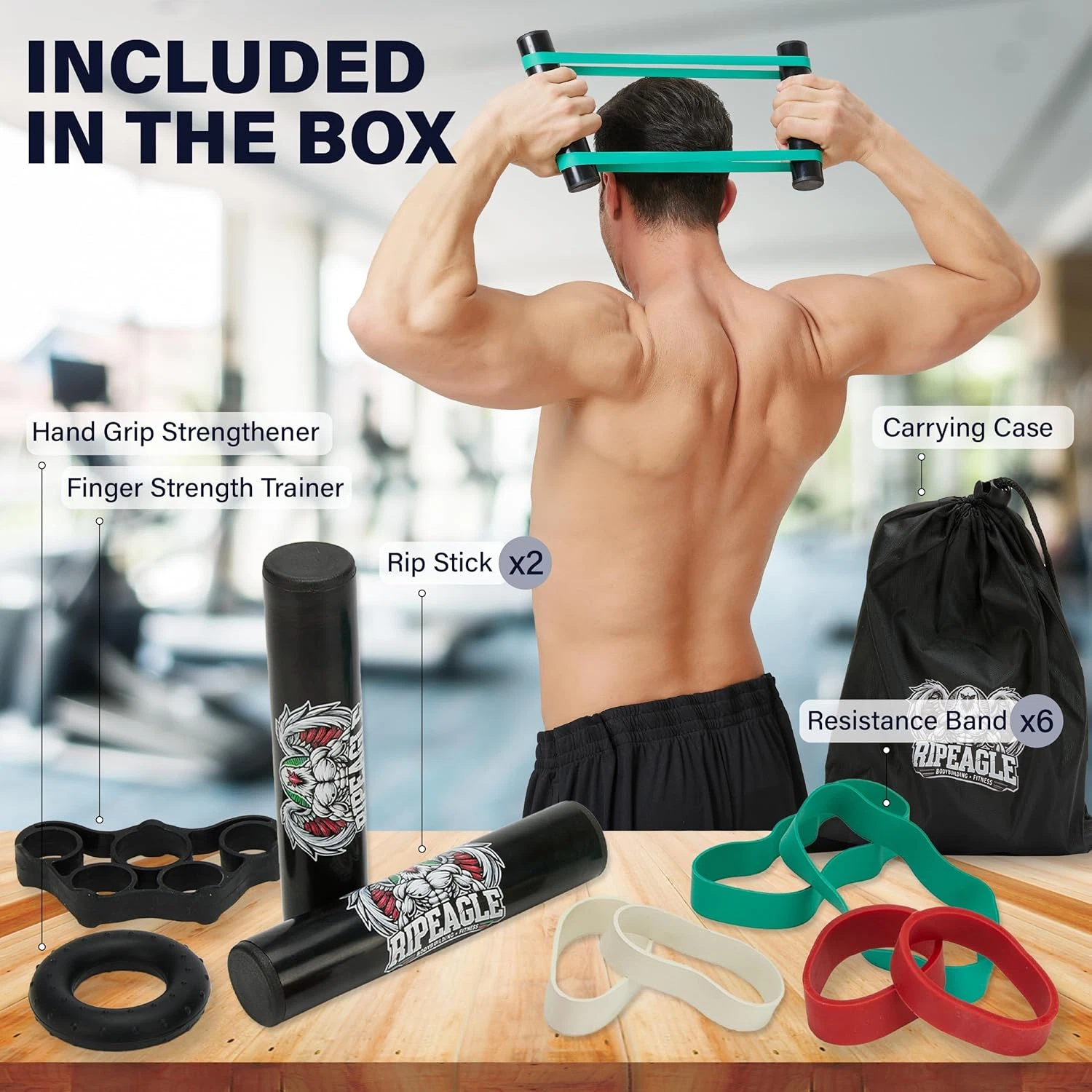 Rip Stick Workout Equipment Adjustable Resistance Bands Portable Upper Body Tool