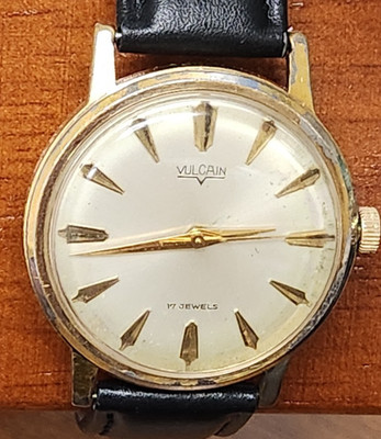 Vintage Vulcain 17J Manual Wind 34mm Gold-Plated Watch, Cal AS 1686
