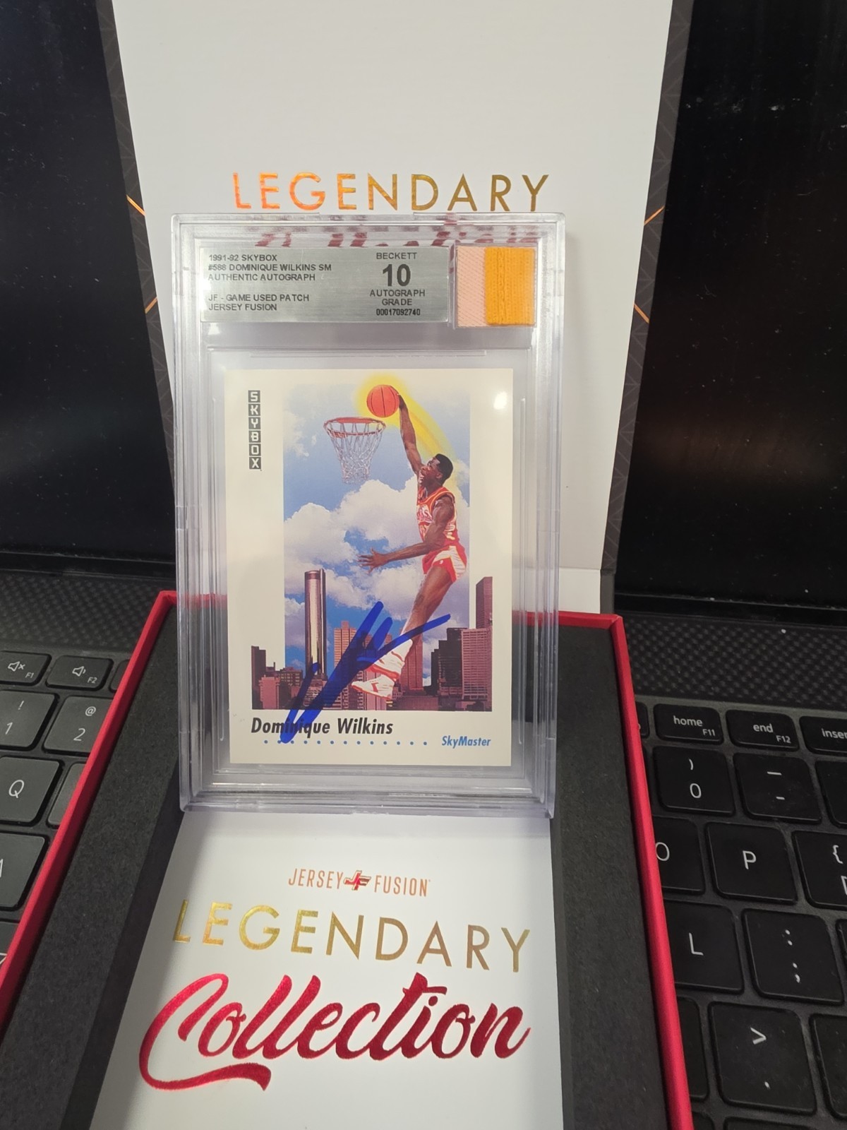 2025 Jersey Fusion DOMINQUE WILKINS Game Used Patch Auto BGS 10 Auto Hawks HOF view 4