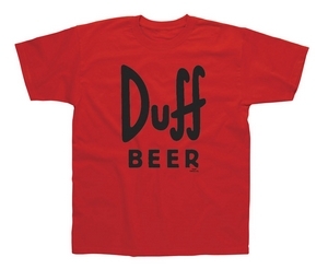 T-SHIRT NUOVA MAGLIETTA ORIGINALE DUFF BEER SIMPSON TAGLIA S COLORE ROSSA RED - Foto 1 di 1