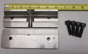 6" CARDINAL VISE "V-GROOVE JAW PLATES" ( 1 USED SET) REGROUND / REWORKED / AS IS