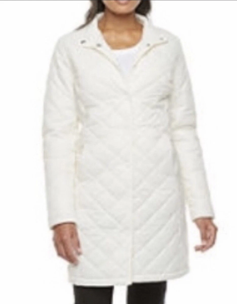 Quilted Liz Claiborne Lightweight white Coat, size Small | eBay