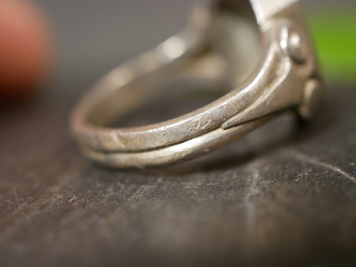 Top 800 Silber Ring Siegelring Buchsraben Initialen WH HW Jugendstil Art Deco - Bild 6 von 12