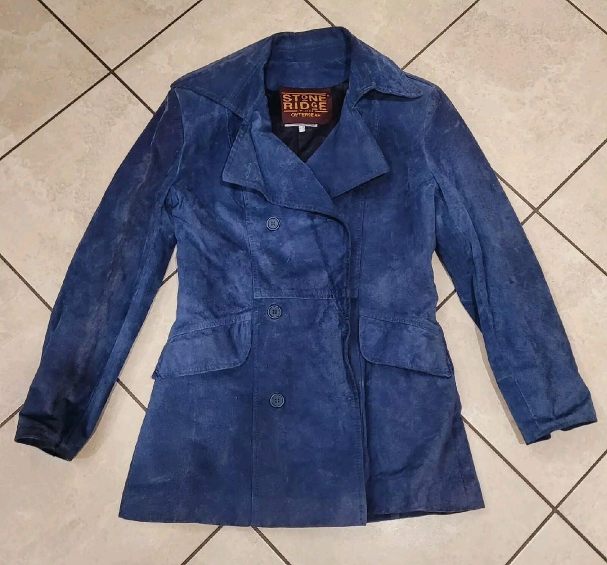 Stone Ridge by Aldo Outergear Blue Leather Womens Jacket Size S/P