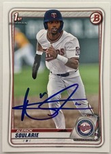 Alerick Soularie Twins Signed Autographed 2020 1st Bowman Draft Paper BD-94 COA