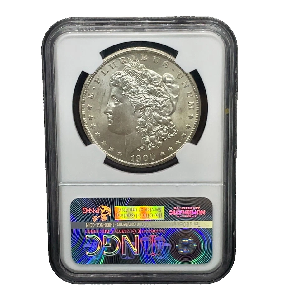 1900-O Morgan Silver Dollar REVERSE STRUCK THRU Mint Error NGC MS64 - Image 2 of 4