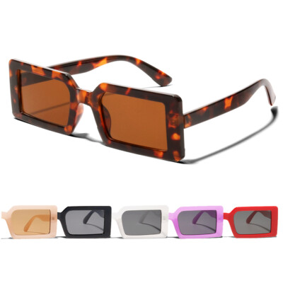 ShadyVEU Rectangle Y2K Boxy 2000's Fashion 90's Square Fashion Flat Sunglasses