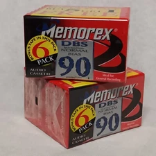 Memorex DBS90 Cassette Audio Tapes 12 (2 - 6 Packs) New in Pkg