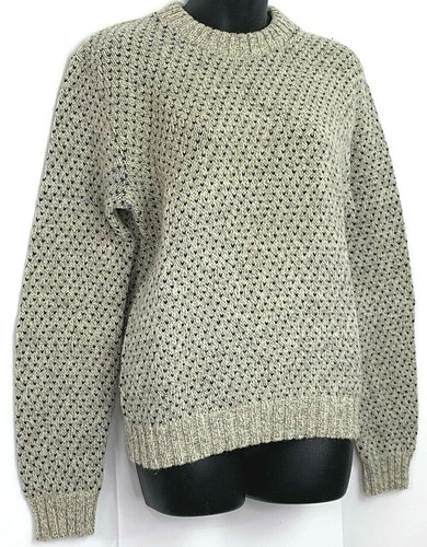 Womens Sweater Wool Beige Geometric 