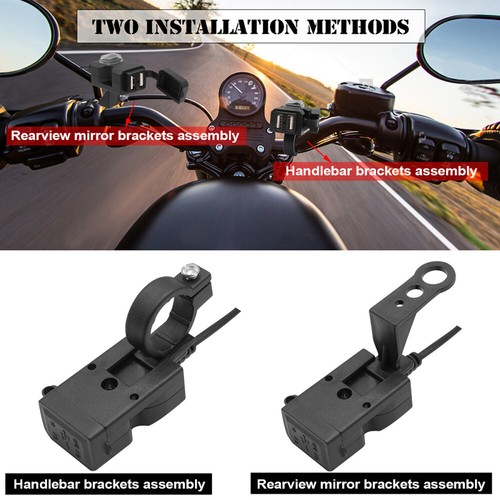 Motorcycle Mobile Phone Charger Usb Charging Holder Power Adapter - Photo 7 sur 12