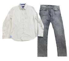 Gas Jeans men 2P SET L/S Collared Shirt Size 33 L32 Jeans Size Large mullticolor