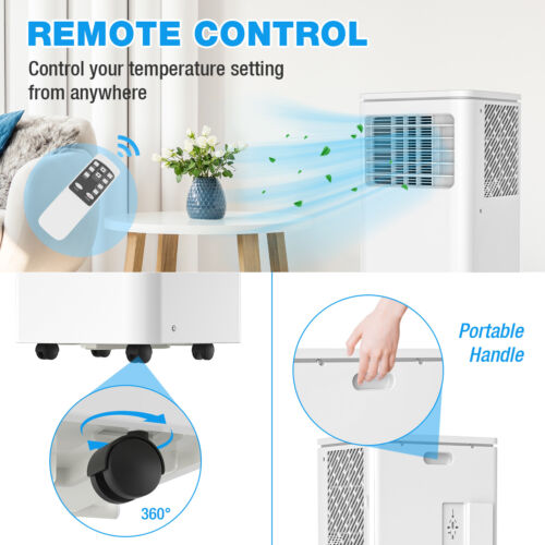 9000BTU Portable Air Conditioner 3-In-1 Mobile Fan Cooler Dehumidifier White - Picture 4 of 20