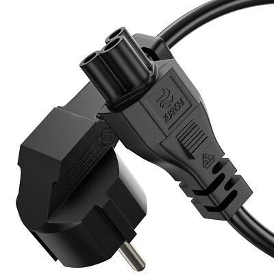 Stromkabel Winkel Kaltgeräte Schutzkontakt-Stecker 90° auf C5 IEC-Buchse 90°