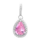 Braided 7x5MM Pear Cut Pink Cz 925 Sterling Silver Women Pendant Jewelry