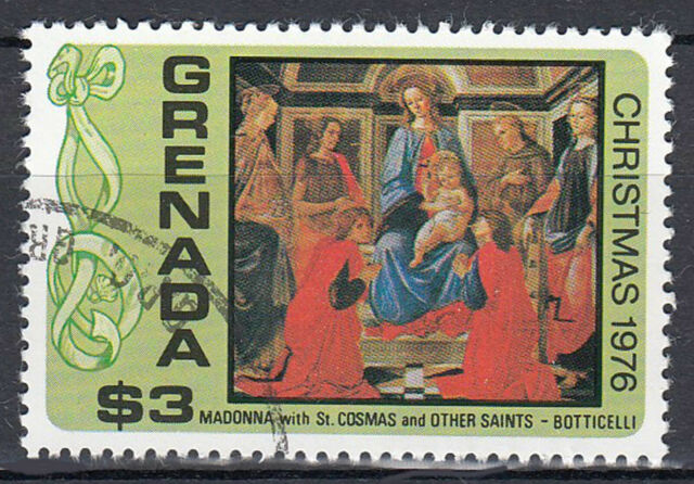 Grenada Briefmarke Karibik gestempelt Weihnachten Botticelli Maler Italien / 64
