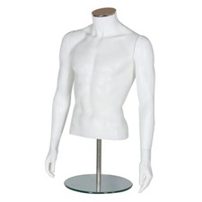 Male Mannequin Retail Shop Display Window Upper Torso Arms Fashion Body White