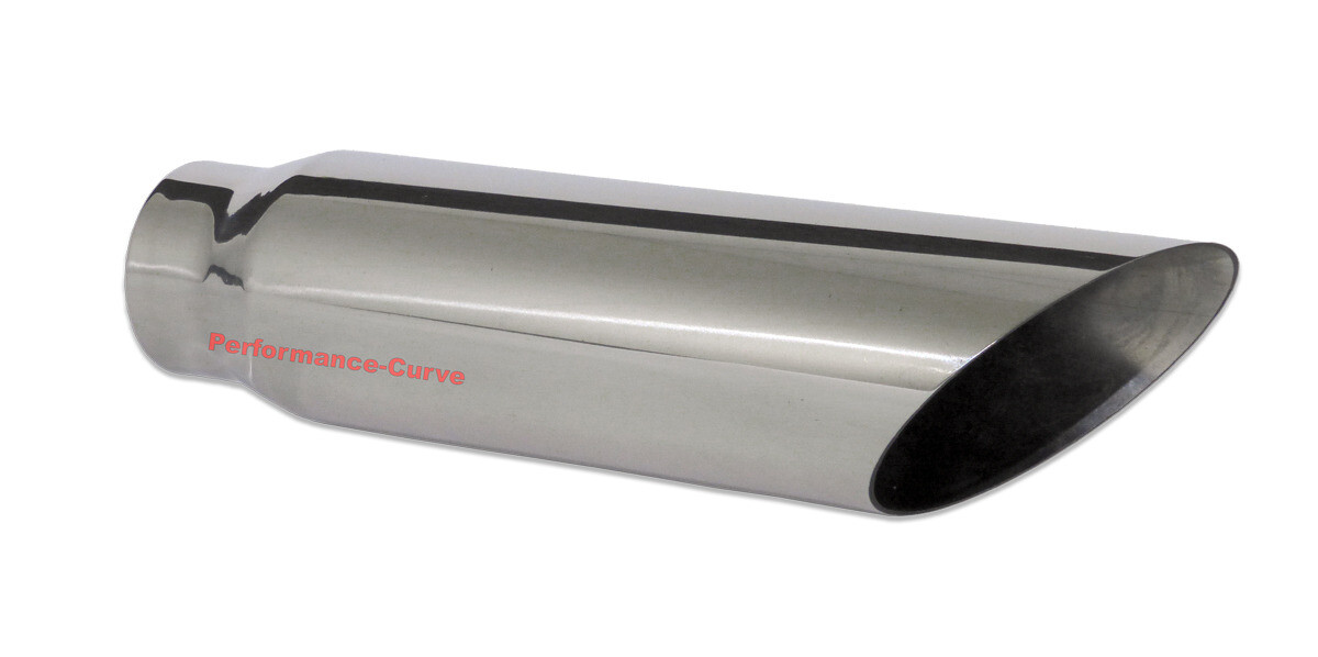 2 In Od Exhaust Pipe Stainless Steel Dual Exhaust Tip - 2.25" Inlet, 3" Outlet, 9.5" Long, Angle Cut (Weld-On) 3.5 Exhaust Tips - Foto 3