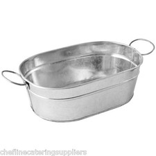 Galvanised Steel, Serving Buckets, Fast Food, Starters, Chips 23X15X7CM