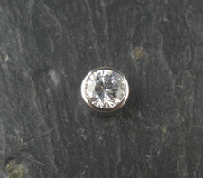 Anhänger Kette rhodiniert rund Solitär Zirkonia  925er Sterling Silber