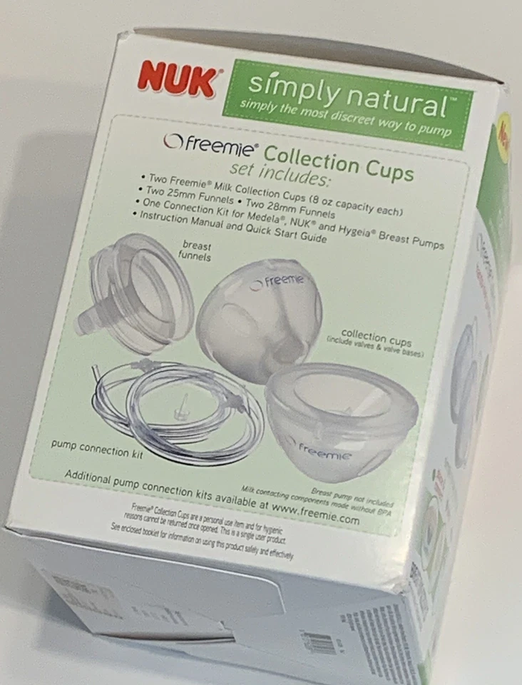 NUK Freemie Simply Natural Colección Tazas Manos Libres Accesorio de Bombeo Caja Abierta Foto 3 de 4