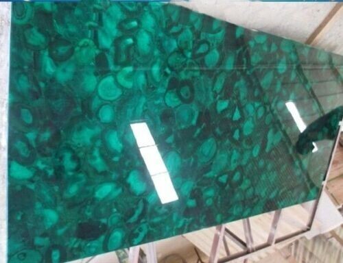 Banco da pranzo 48x24 agata verde lastra, agata ufficio riunioni scrivania arredamento - Foto 3 di 3