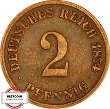 J 2  2 Pfennig KAISERREICH von 1874 H in f.SS  927070
