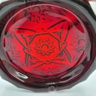 Vtg Large Cigar Ashtray Star of David Ruby Red Pattern Glass Anchor Hocking MCM