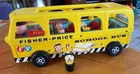 Vintage 1962 Fisher-Price Little People #990 Safety School Bus & 6 Figures