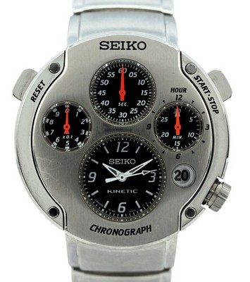 Seiko 42mm Men's Kinetic Sportura Partenza Chronograph Watch