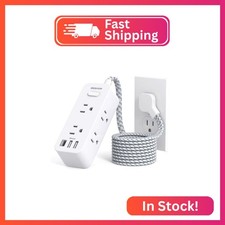 Flat Plug Power Strip, BESHON Flat Extension Cord, 5ft Ultra Thin Flat Plug Exte