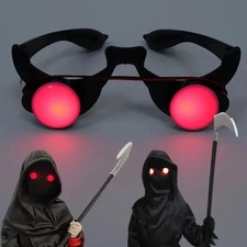 1x Red Eye Glasses LED Light-Up Glasses Halloween Party Props Horror Cosplay Toy