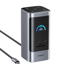 USB C Docking Station, 15in1 Triple Display with 5 Shortcut Button, Smart Grey