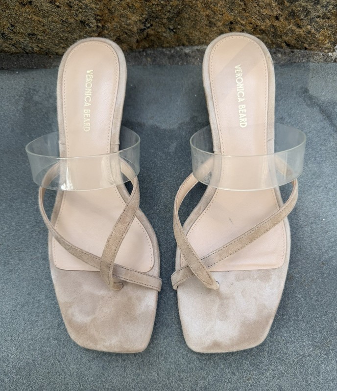 Veronica Beard Alanis Kitten Heel Slide Sandal Women's Honey Size US 8 M
