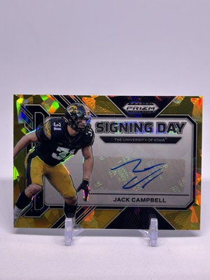 #ad 2023 Panini Prizm Draft Picks Signing Day Jack Campbell #SD JCA Gold Ice Iowa $29.99
