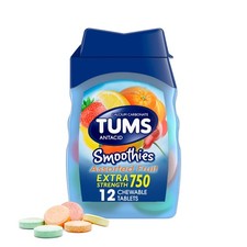 TUMS Smoothies Extra Strength Antacid 12 Count Pack of 1 , Multicolor