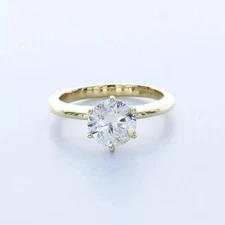 Solitaire Engagement Ring Classic 14K Gold 2.31 CT Round Lab-Grown Diamond G SI2