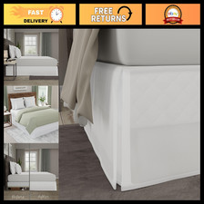 Classic Tailored Microfiber Bed Skirt Dust Ruffle, 14" Drop, Full Size, White
