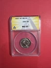1937 Buffalo Nickel GEM BU Certified Uncirculated MS 65