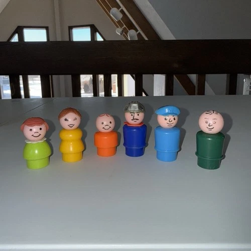 VINTAGE FISHER-PRICE Little People figures LOT OF 6 AS IS✅ Pics