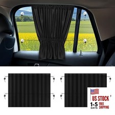 Hovom 2PCS Car Window Shades, Auto Side Window Curtain for Privacy Heat UV