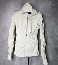 Lululemon Define Hooded Full Zip Jacket Ruched in Ivory/Cream Women's Size 6