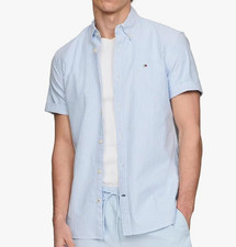 Tommy Hilfiger Men's Ss Regular Fit Stretch Oxford Shirt Collection Size L NWT
