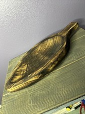 Charred Finish Paulownia Wood Oblong Center Piece Bowl