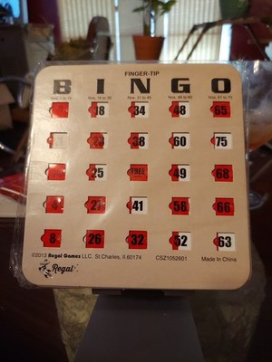 New Regal Games Tan Finger-Tip Shutter Slide Bingo Cards - Pack of 10