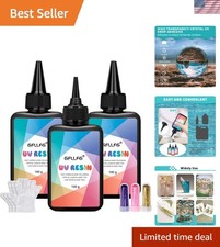 Low Odor 300g Crystal Clear UV Epoxy Resin Kit - Ideal for DIY Jewelry Making