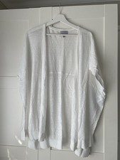 Pure White Linen Cover Up Cardigan Wrap Lovely Item Size L